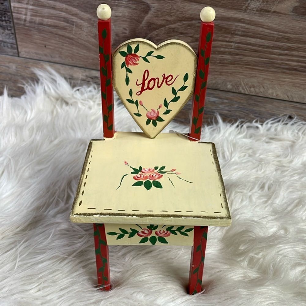 Homespun Creations Wooden Chair 8 1/2” Tall” for Dolls or Decoration